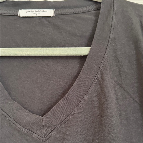 perfectwhitetee Black V-Neck Short Sleeve Tee - Picture 5 of 7